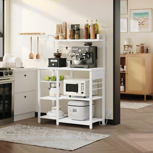 Baker's Rack with Power Outlets & Mesh Basket