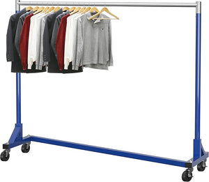Industrial Z-Base Garment Rack, 500 lb Capacity, 63" Bar