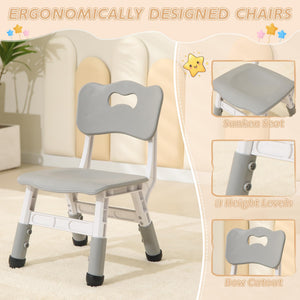 Height-Adjustable Kids Table and 2 Chairs Set