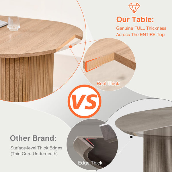 70.8" Oval Dining Table for 4-6 People