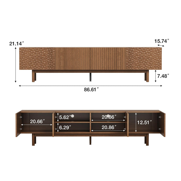 86.61" Mid-Century Modern TV Stand for TVs up to 85"