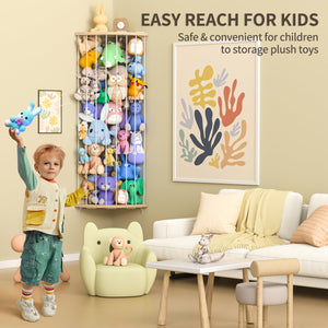 Corner Stuffed Animal Toy Organizer Shelf