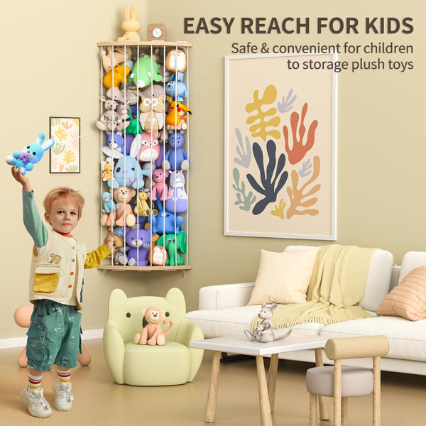 Corner Stuffed Animal Toy Organizer Shelf