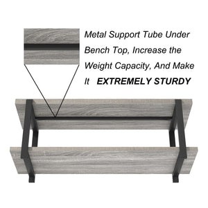 Entryway Shoe Storage Bench with Metal Frame – 47 Inch