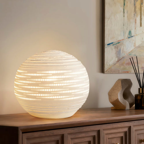 Ceramic Table Lamp – Dimmable, Warm Ambient Light, E12 Bulb Included
