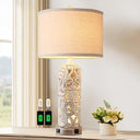 Coastal Vintage Table Lamp Set of 2 with USB Ports & Nightlight