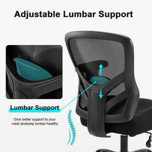 Ergonomic Mesh Office Chair with Lumbar Support & Adjustable Armrests
