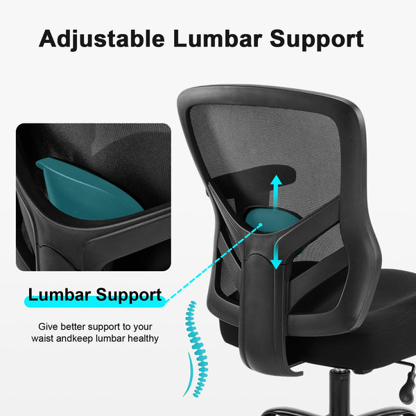 Ergonomic Mesh Office Chair with Lumbar Support & Adjustable Armrests