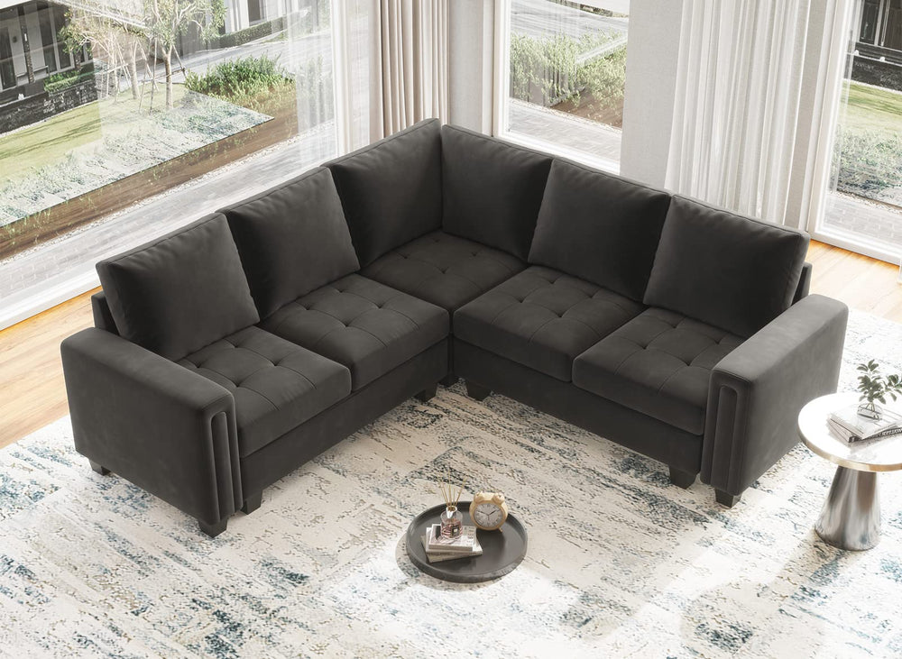 Velvet Corner Seat Module for Modular Sectional Sofa