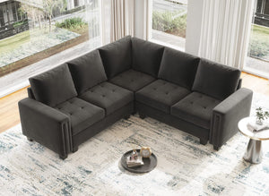 Velvet Corner Seat Module for Modular Sectional Sofa