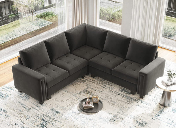 Velvet Corner Seat Module for Modular Sectional Sofa