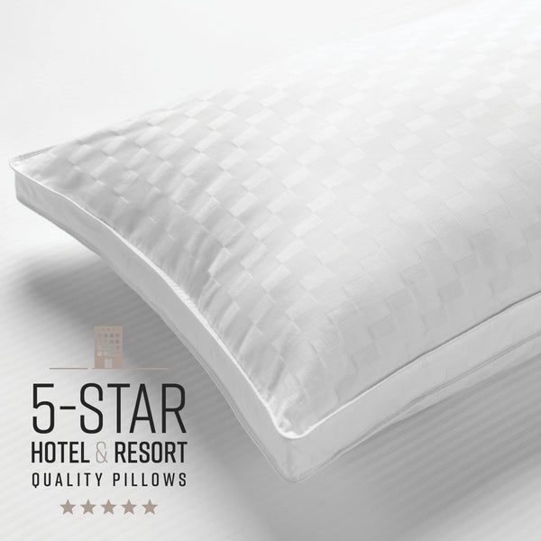Queen Size Gusseted Bed Pillow – Soft Poly Fill, Cotton Cover