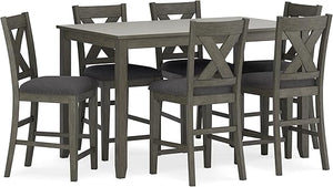 7-Piece Counter Height Dining Set with Upholstered Bar Stools