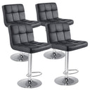 Counter Height Bar Stools with Metal Base & PU Leather Seat
