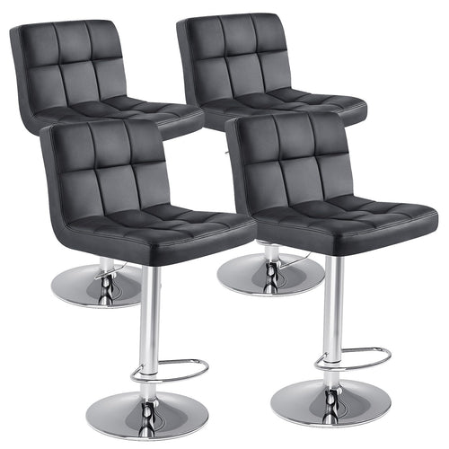 Counter Height Bar Stools with Metal Base & PU Leather Seat