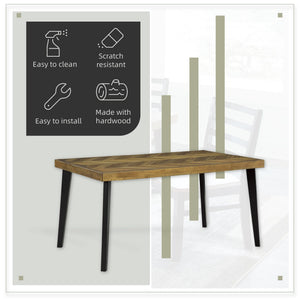 7-Piece Rectangular Dining Table Set with 6 Ladderback Chairs