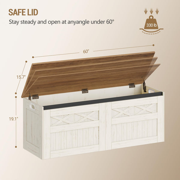 Farmhouse Storage Chest Bench Lift-Top 47.2"