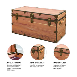 Cedar Storage Chest with Antique Brass Hardware