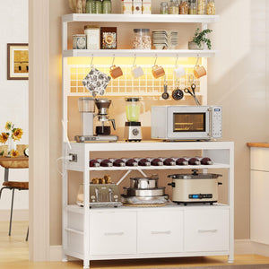 6-Tier Baker's Rack with Power Outlets & LED Lights