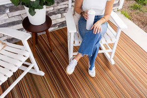 Geometric Outdoor Rug – Reversible Recycled Plastic Mat 6x9