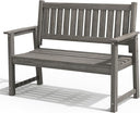 ACUEL Outdoor Bench, 2-Person Garden Bench, Poly Lumber Patio Bench for Outdoors, Porch, and Park (Brown)