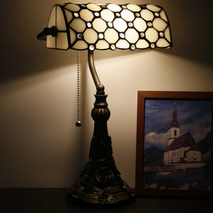 Tiffany Style Stained Glass Table Lamp with Adjustable Angle