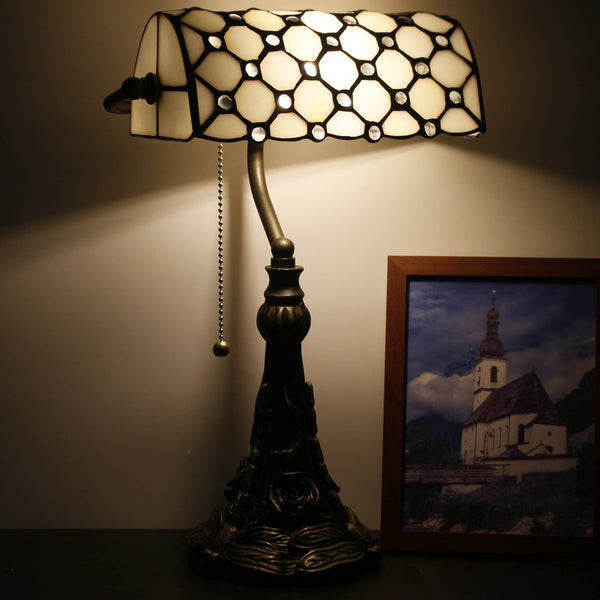 Tiffany Style Stained Glass Table Lamp with Adjustable Angle