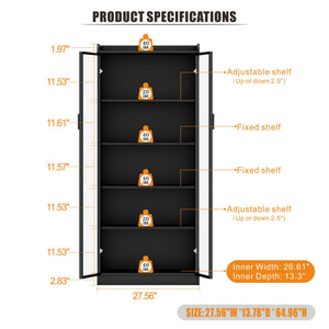 LED Display Cabinet with Adjustable Shelves & Sensor Light
