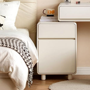 Solid Wood Nightstand with Drawers