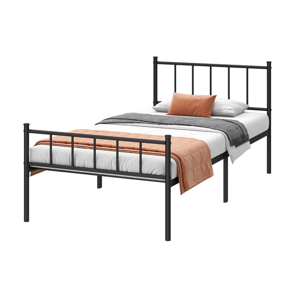 Metal Platform Bed Frame with Storage & Steel Slat Support