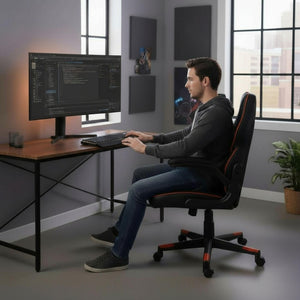 Ergonomic Gaming Chair with Flip-Up Armrests & 360° Swivel