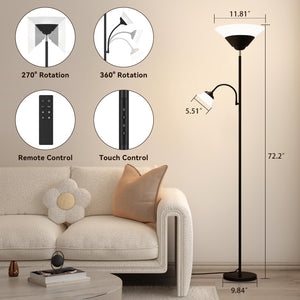 Torchiere Floor Lamp with Reading Light