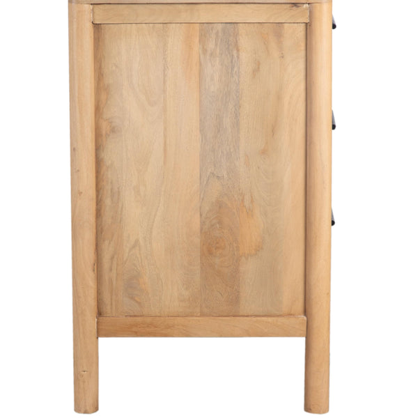 66-Inch Wide 6-Drawer Dresser – Natural Oak White Mango Wood