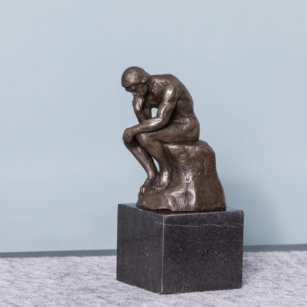 Bronze Thinker Sculpture - Classical Philosophy Statue