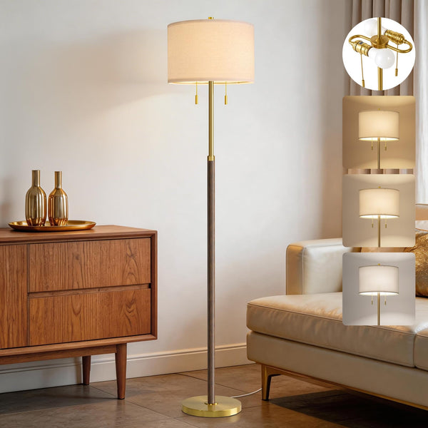 Mid-Century Modern Floor Lamp with 2 Lights
