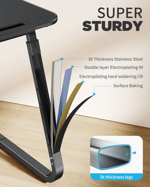 Adjustable TV Tray Table with Tilt & Height Settings
