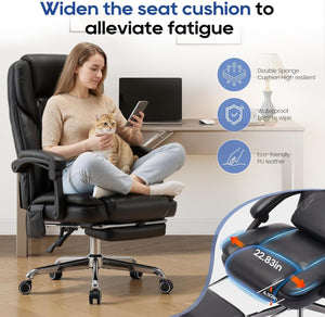 Heavy Duty 500LBS Massage Office Chair with Footrest