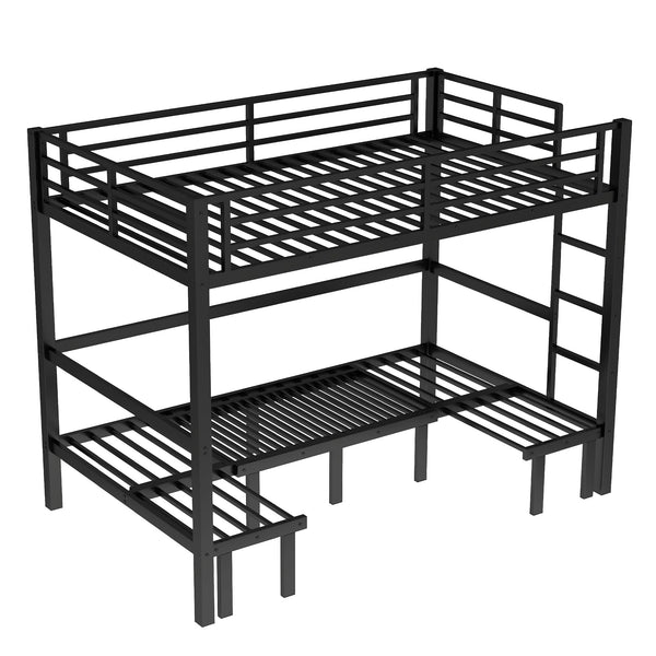 Twin XL Over Twin XL Futon Bunk Bed with Sofa