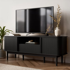 63" Fluted TV Stand with Sliding Doors