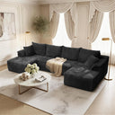 U-Shaped Sectional Sofa with 2 Chaise Lounges, Chenille Cloud Couch, No Assembly