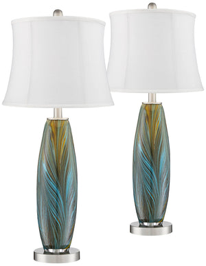 Modern Art Glass Table Lamps, Set of 2 – 26.75" High