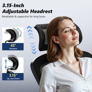 Ergonomic Mesh Office Chair with Flip-Up Arms & Adjustable Lumbar Support