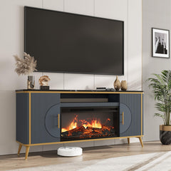 Fluted Electric Fireplace TV Stand for TVs up to 80"