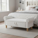 Upholstered Storage Bench with Rolled Arms – 51.5"