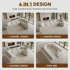 130" Oversized Modular Sectional Sofa