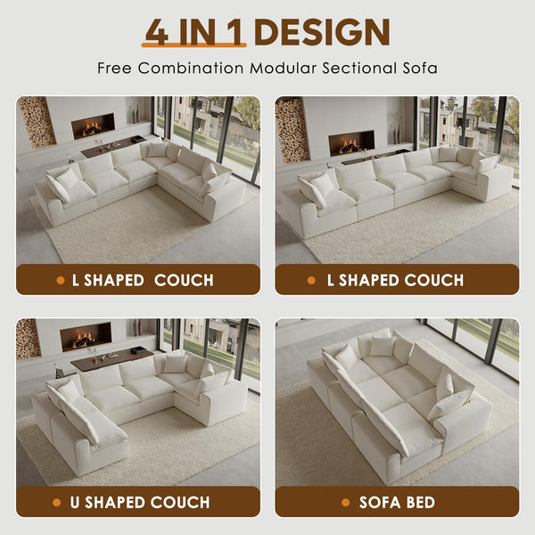 130" Oversized Modular Sectional Sofa