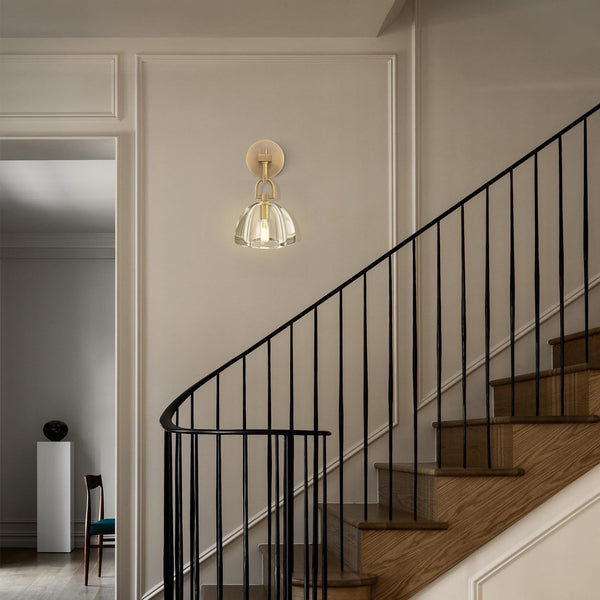 K9 Crystal Wall Sconce – Brass & Black Dimmable Vanity Light