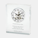Engraved Crystal Skeleton Desk Clock with Personalization