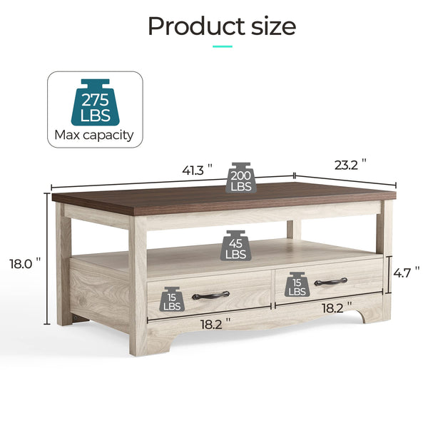 Farmhouse Living Room Table Set 4-Piece with TV Stand, Coffee Table & End Tables
