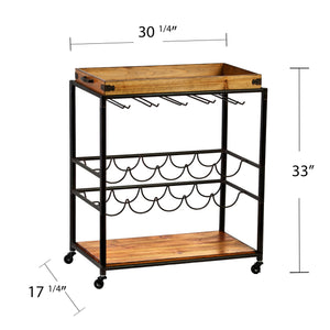 Transitional Bar Cart with Wine Rack